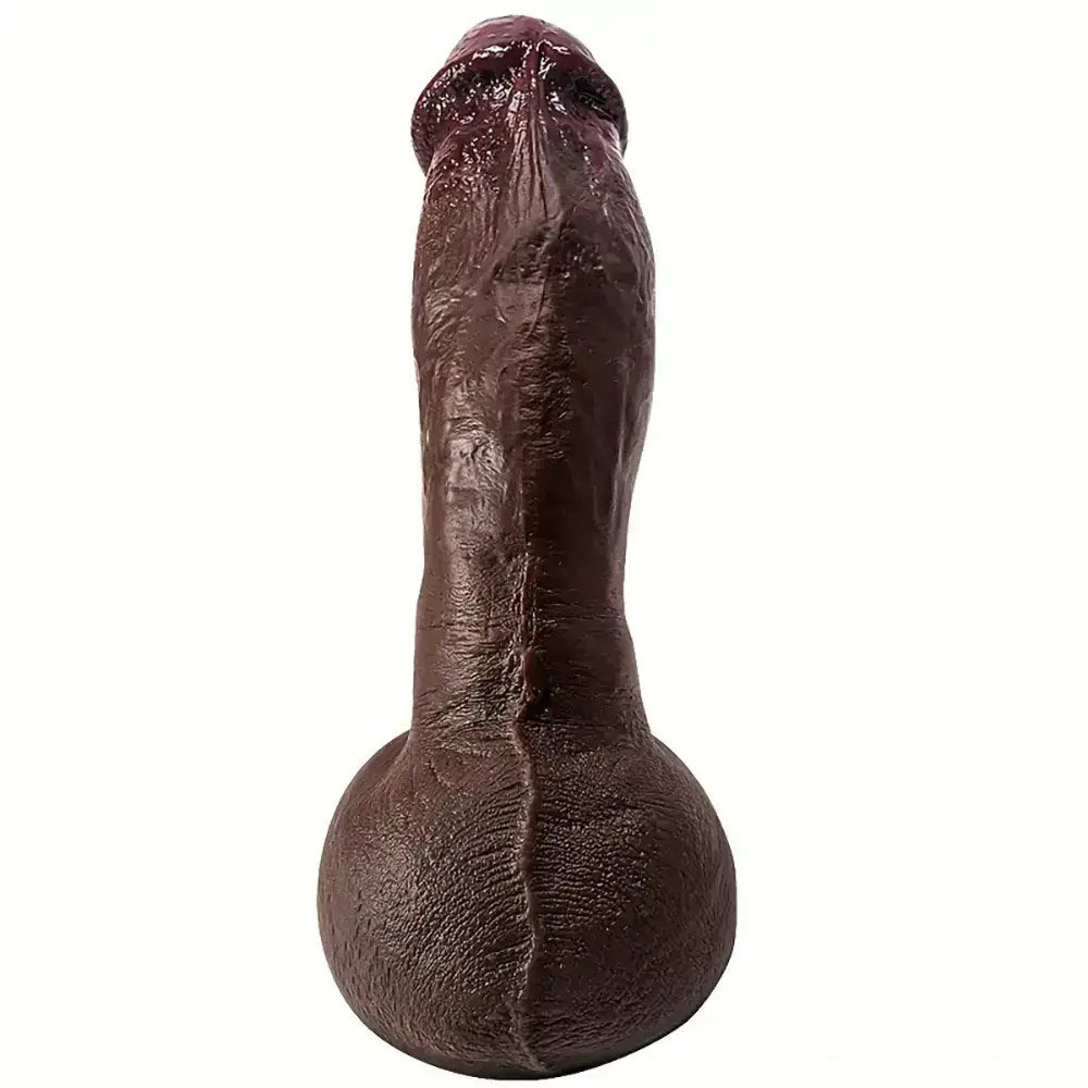 Ebony silicone suction cup realistic dildo, photo 5