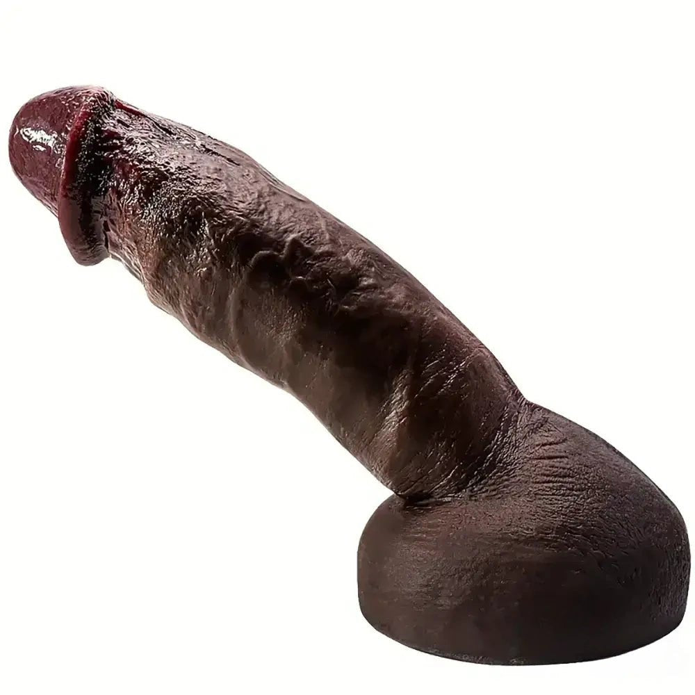 Ebony silicone suction cup realistic dildo, photo 6