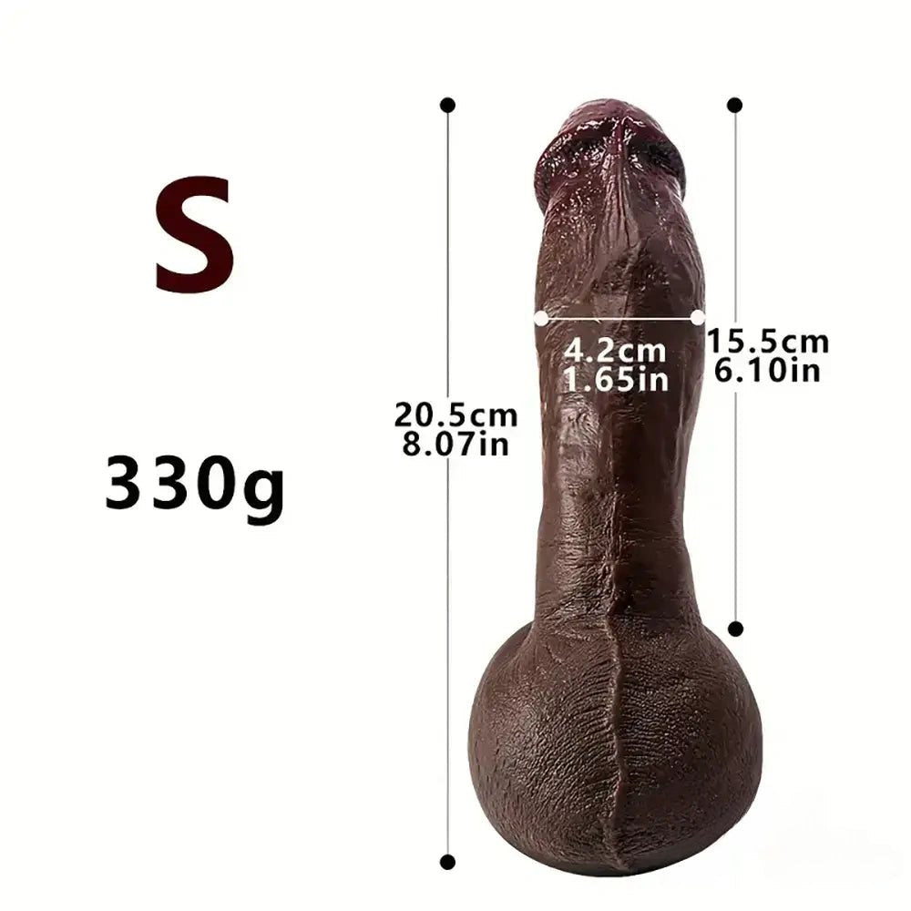Ebony silicone suction cup realistic dildo, photo 7