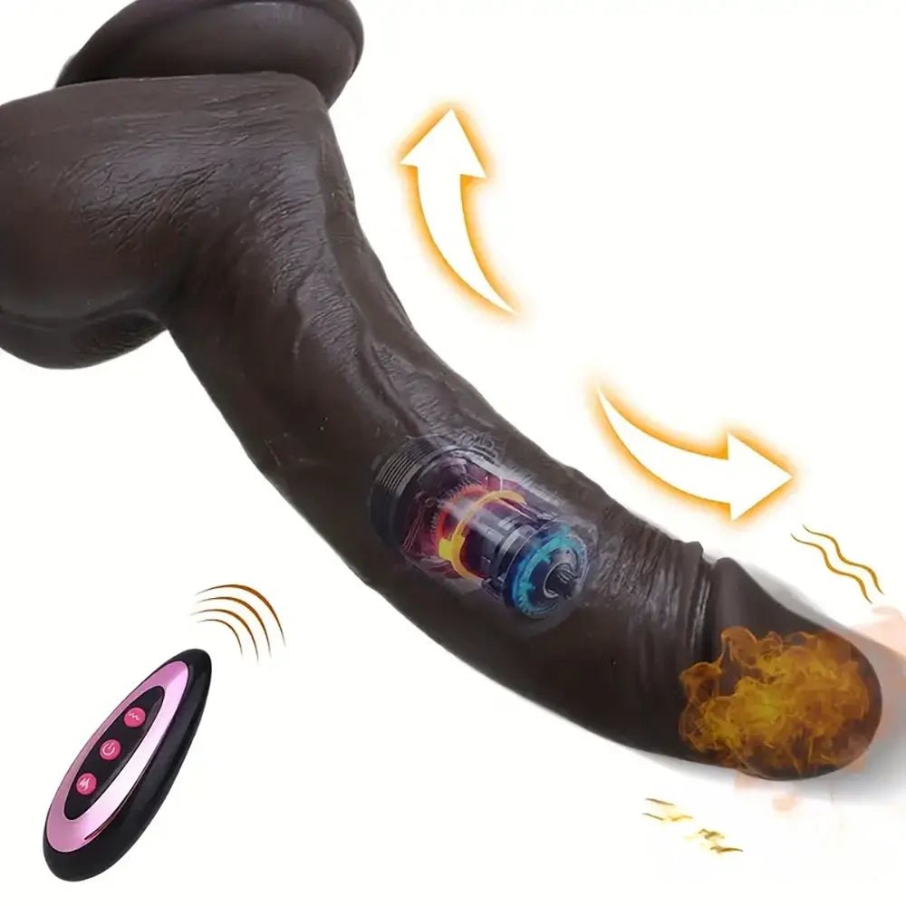 Ebony silicone vibrating dildo, photo 2