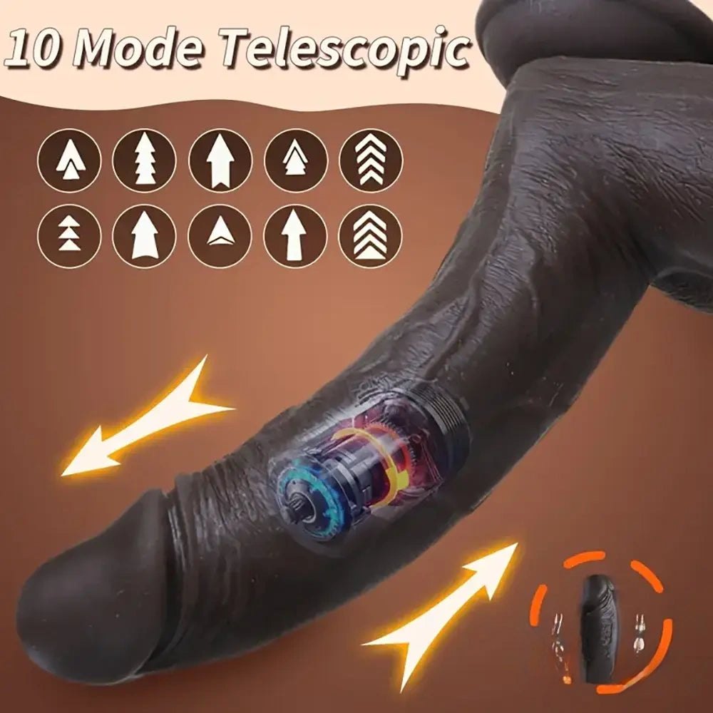 Ebony silicone vibrating dildo, photo 4
