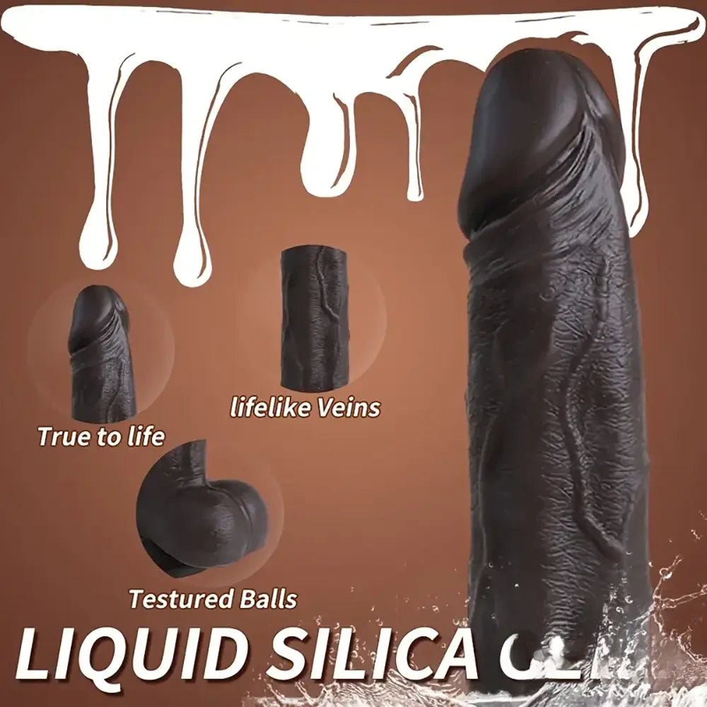Ebony silicone vibrating dildo, photo 5