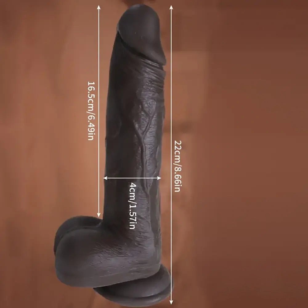 Ebony silicone vibrating dildo, photo 6