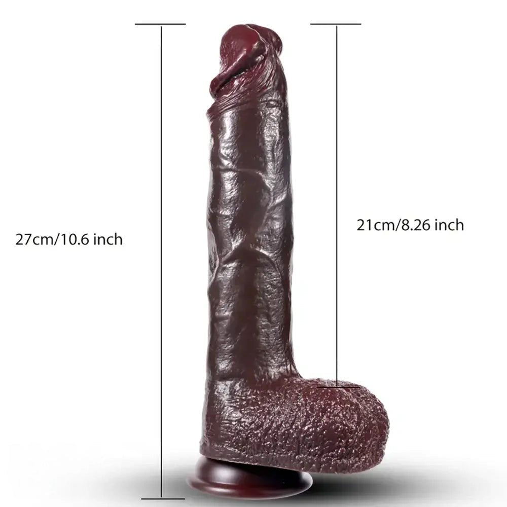 Ebony sliding foreskin silicone dildo, photo 3