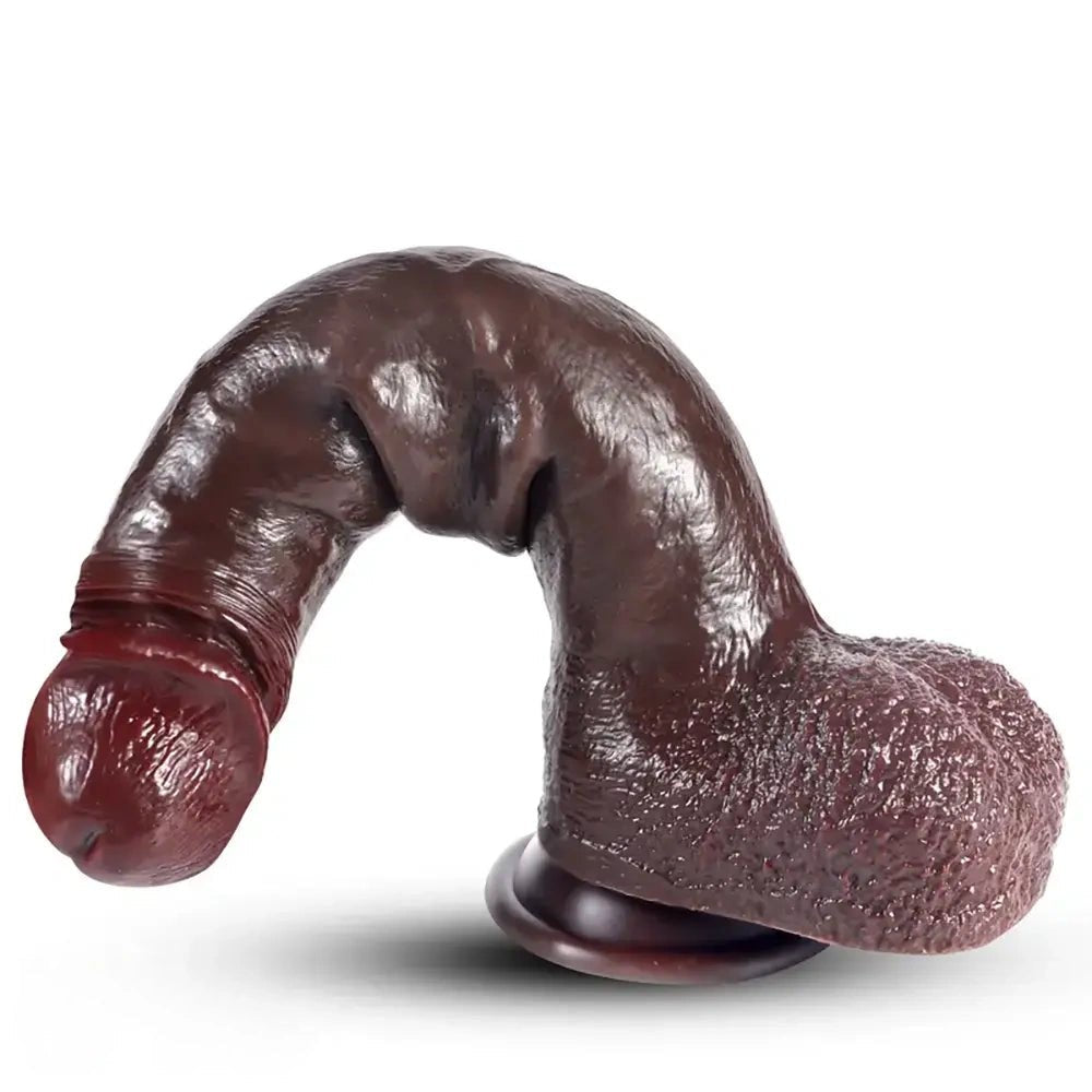 Ebony sliding foreskin silicone dildo, photo 4