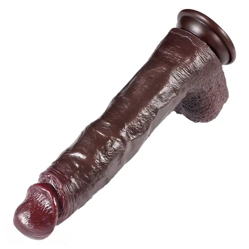 Ebony sliding foreskin silicone dildo, photo 5