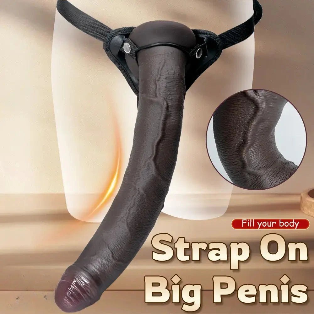 Ebony silicone strap-on dildo, photo 11