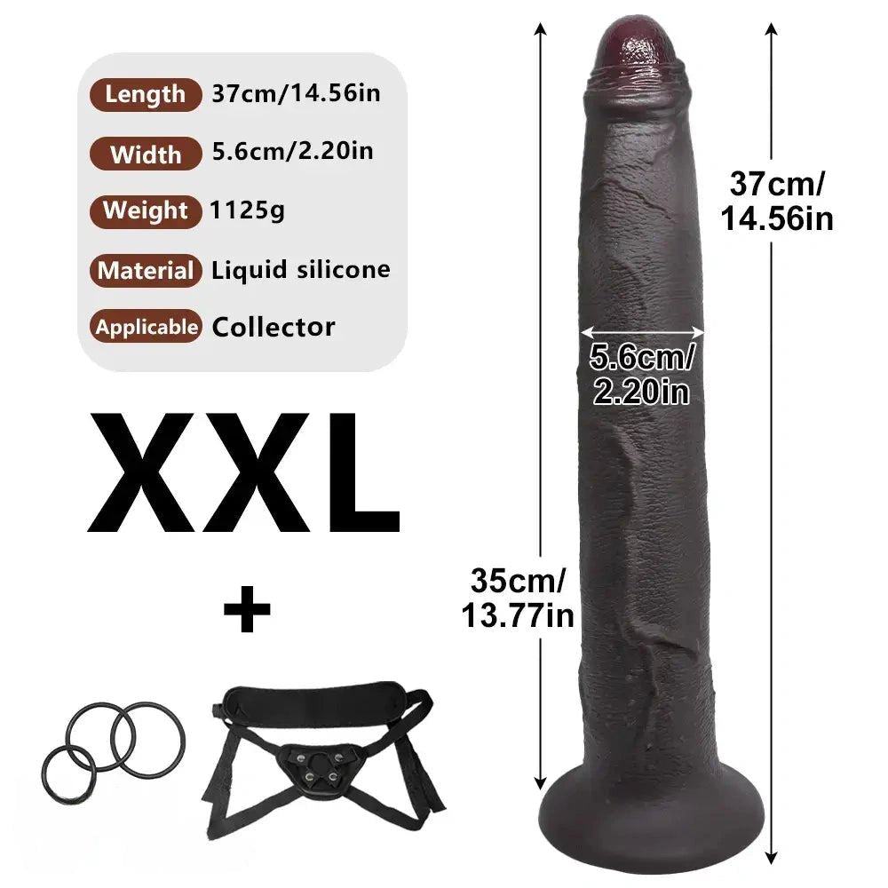 Ebony silicone strap-on dildo, photo 17