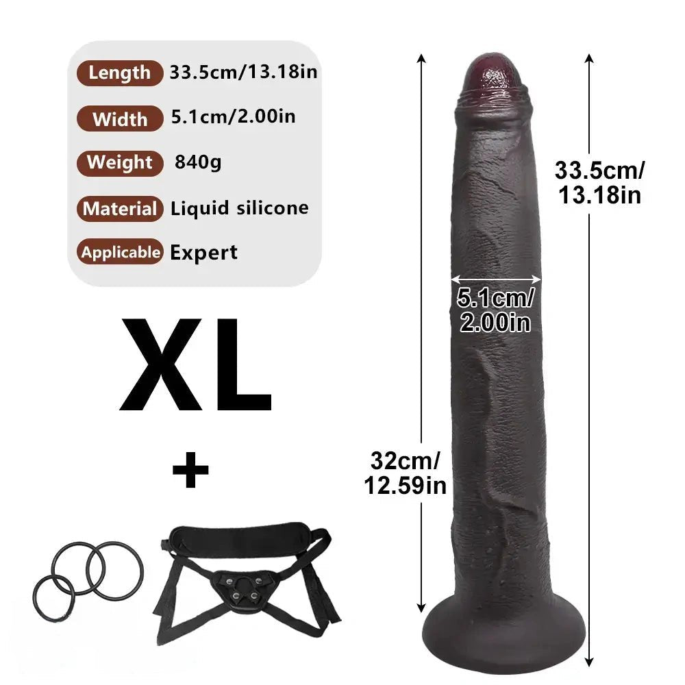 Ebony silicone strap-on dildo, photo 18