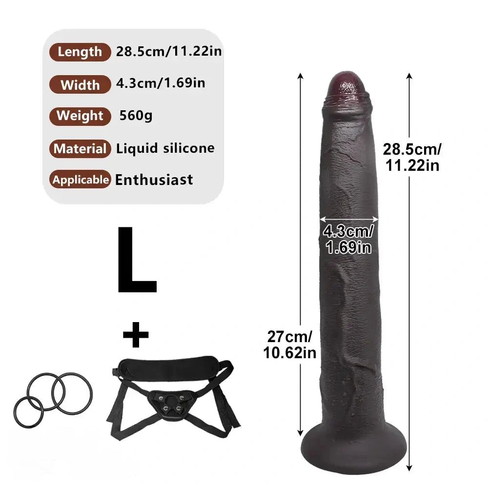 Ebony silicone strap-on dildo, photo 19