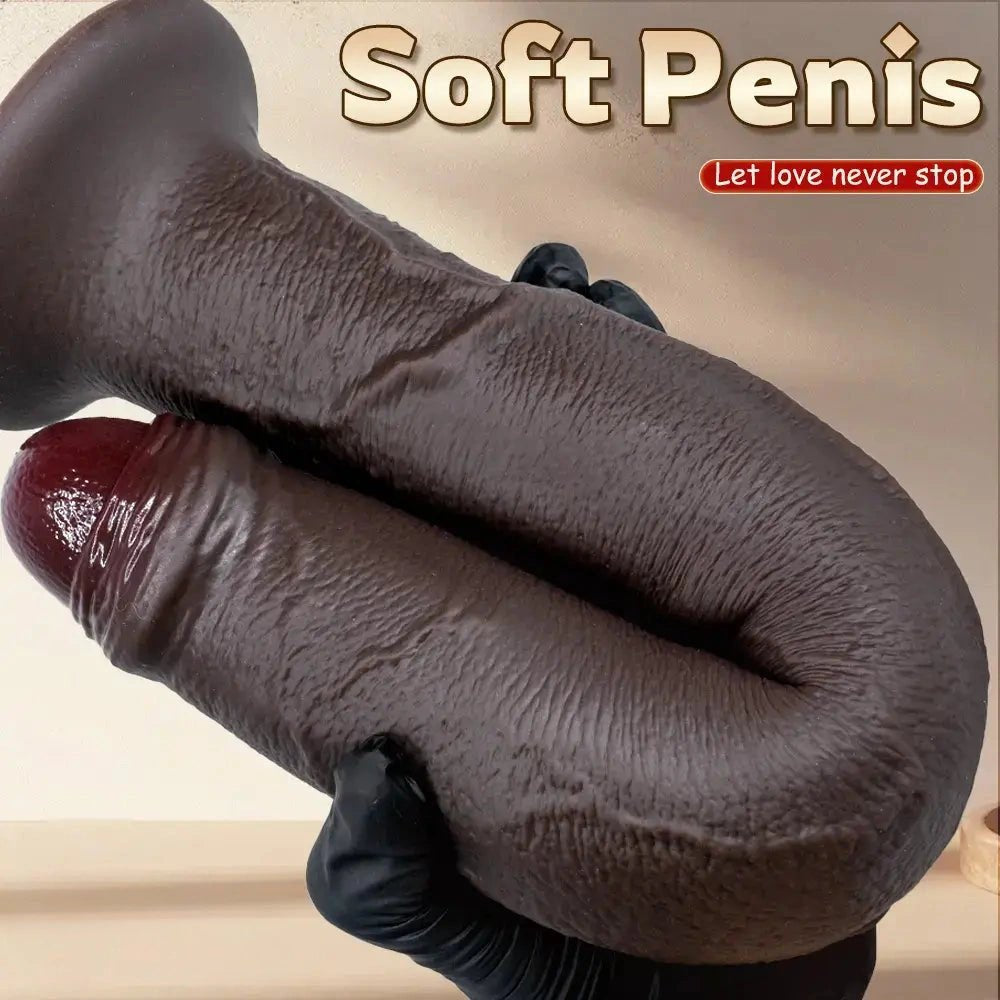 Ebony silicone strap-on dildo, photo 6