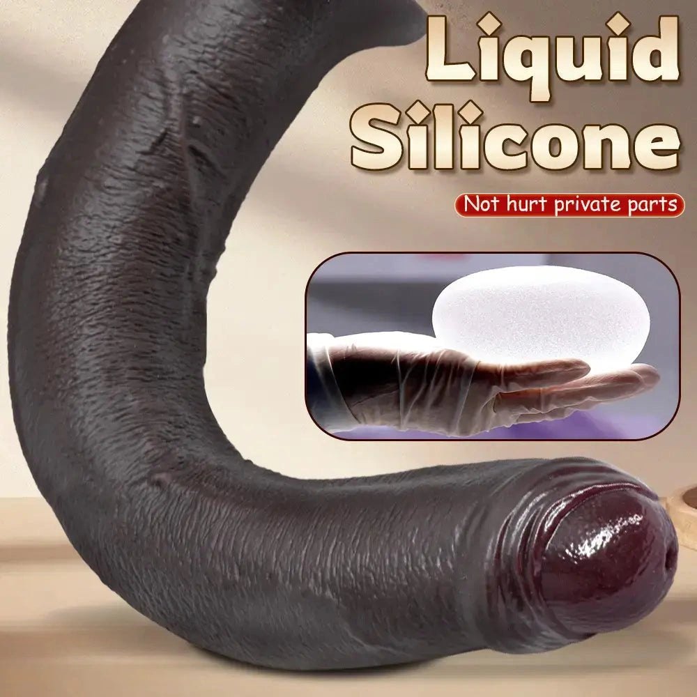 Ebony silicone strap-on dildo, photo 9