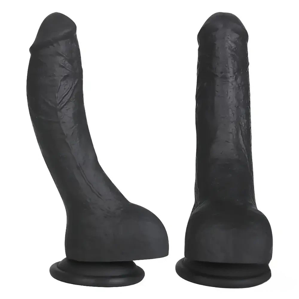 Black ebony silicone suction cup dildo, photo 1