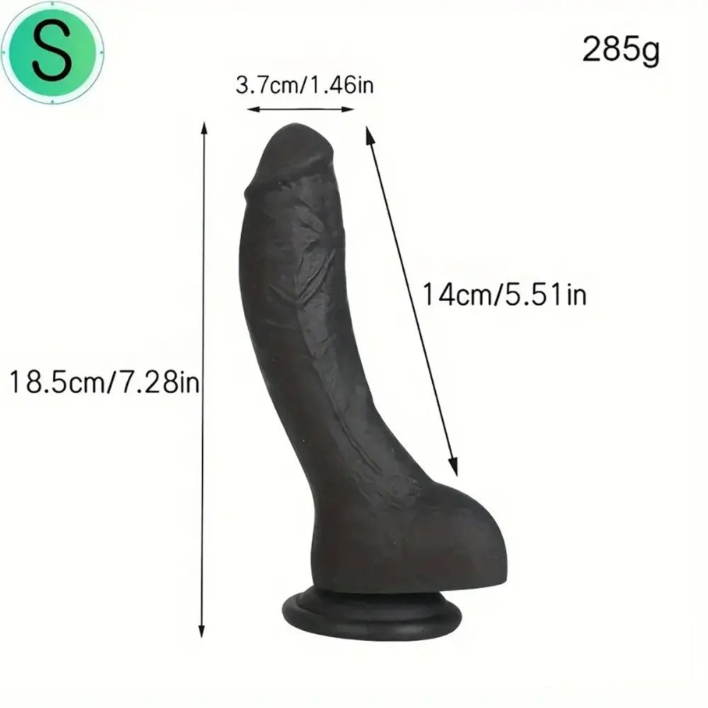 Black ebony silicone suction cup dildo, photo 10