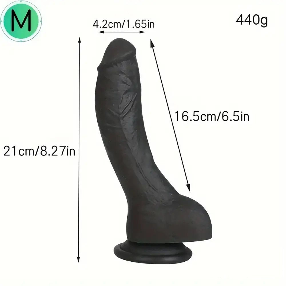 Black ebony silicone suction cup dildo, photo 11