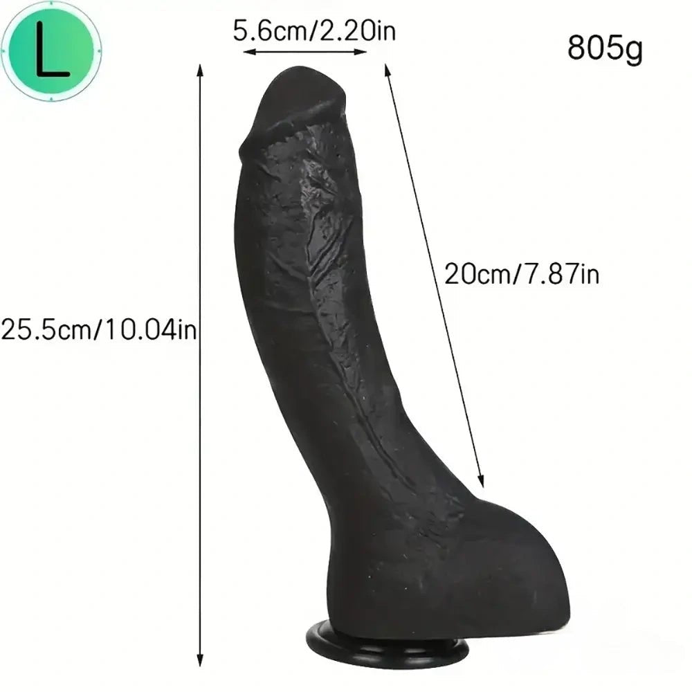 Black ebony silicone suction cup dildo, photo 12