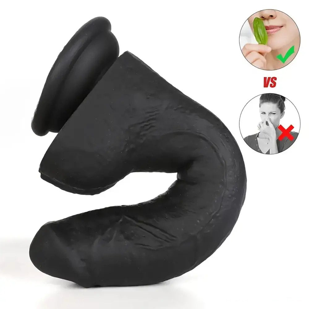 Black ebony silicone suction cup dildo, photo 7