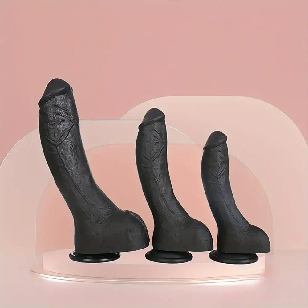 Black ebony silicone suction cup dildo, photo 8