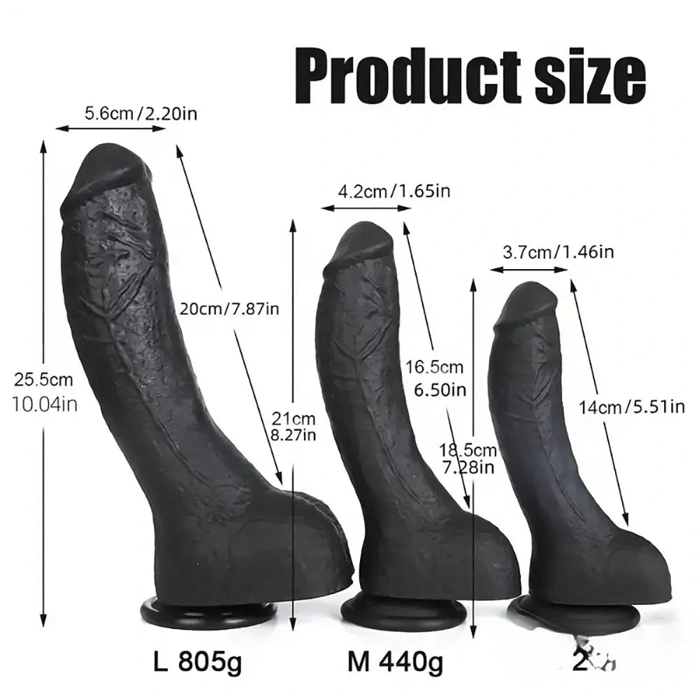 Black ebony silicone suction cup dildo, photo 9