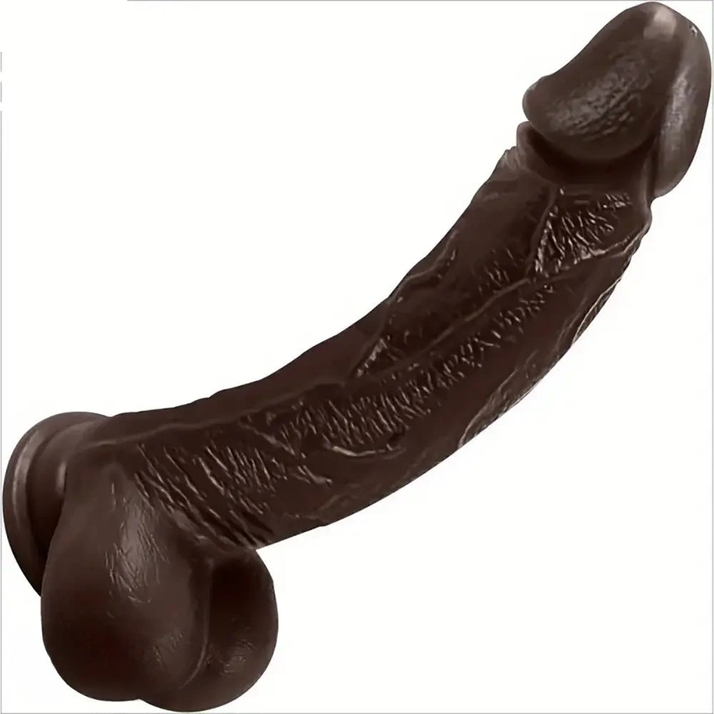 Ebony suction cup realistic dildo, photo 1
