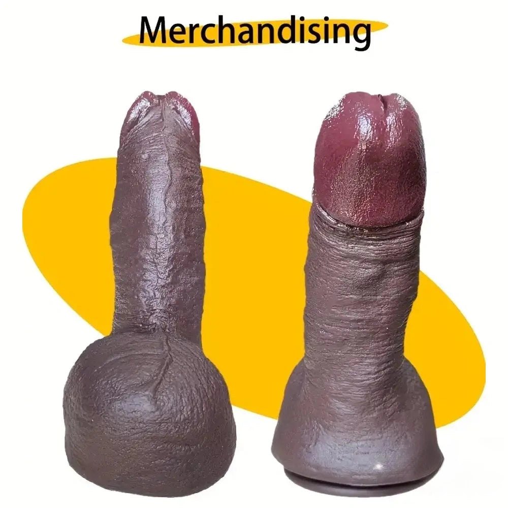 Ebony suction cup silicone dildo, photo 2