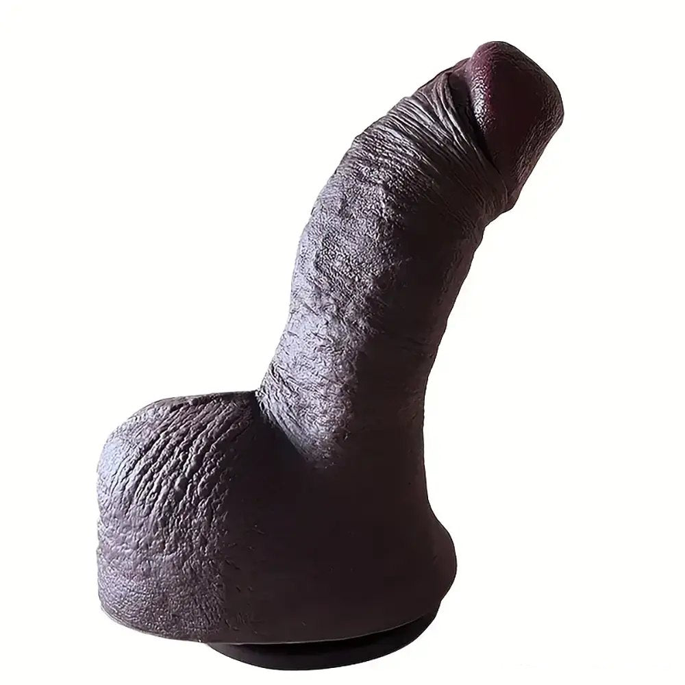 Ebony suction cup silicone dildo, photo 3