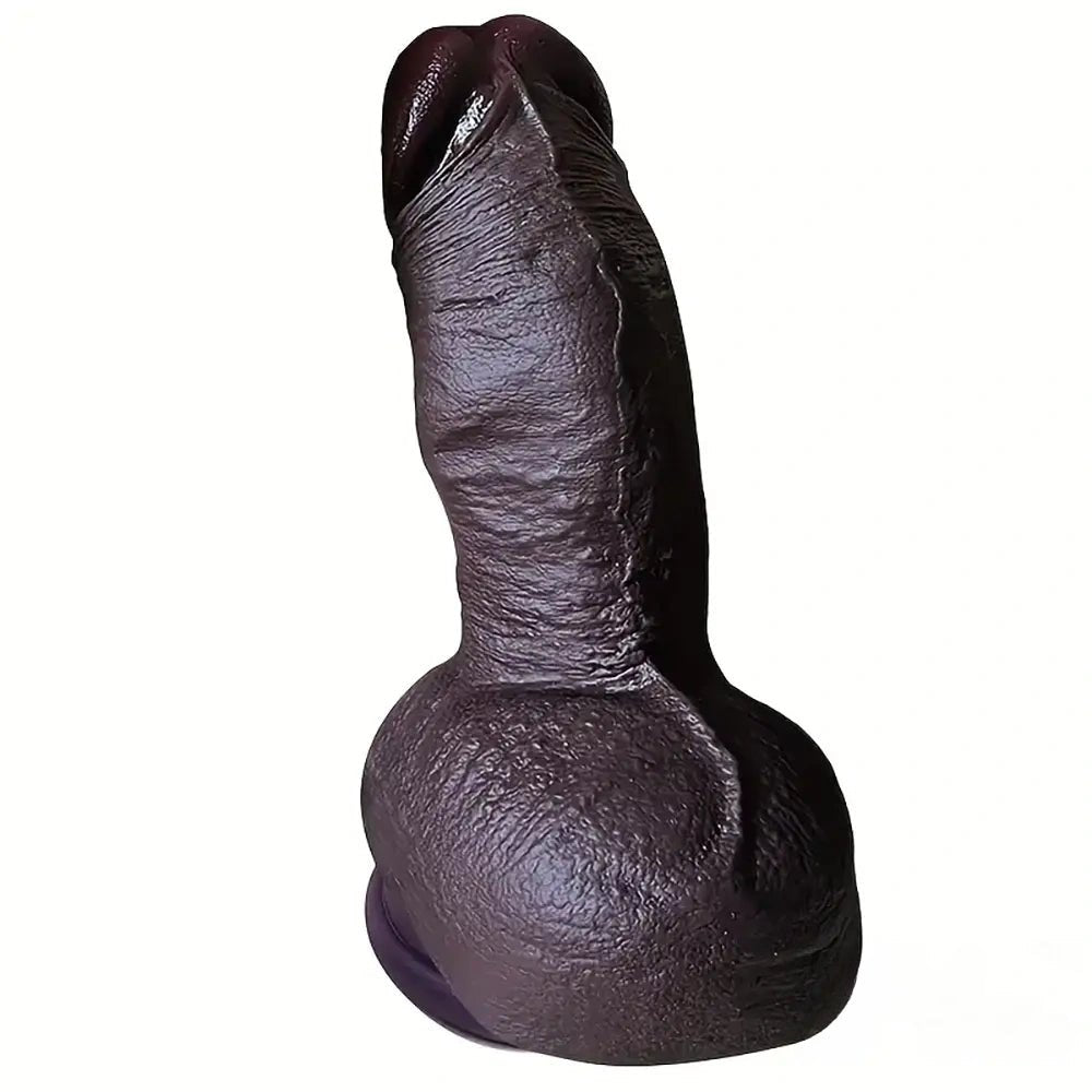 Ebony suction cup silicone dildo, photo 6