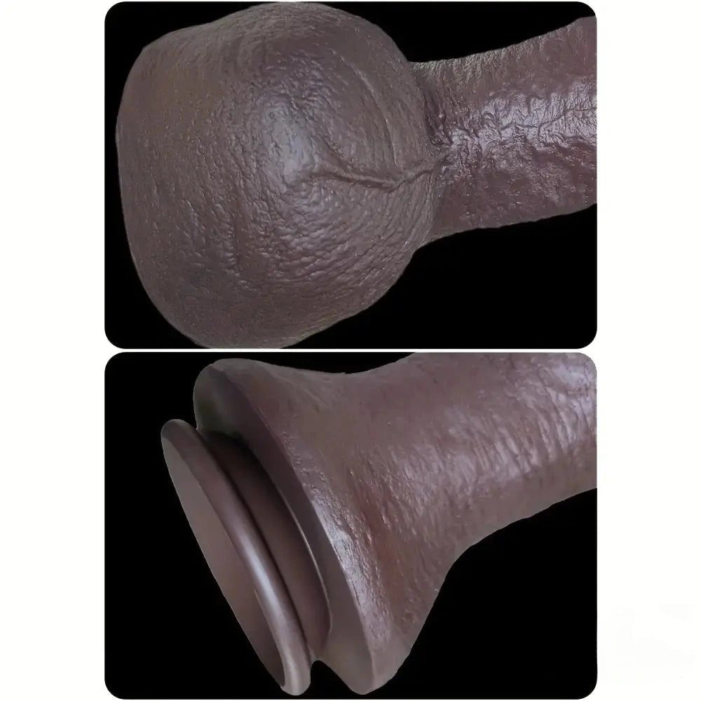 Ebony suction cup silicone dildo, photo 8