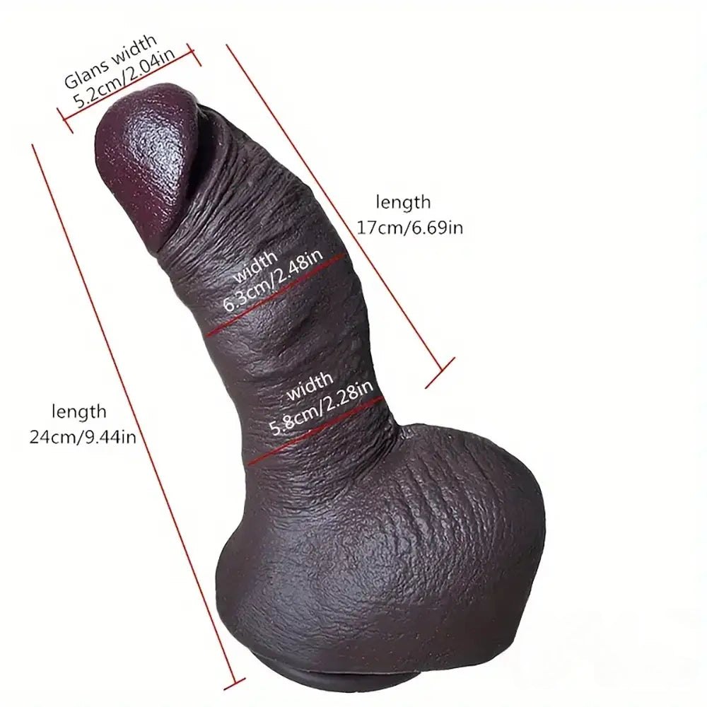 Ebony suction cup silicone dildo, photo 9