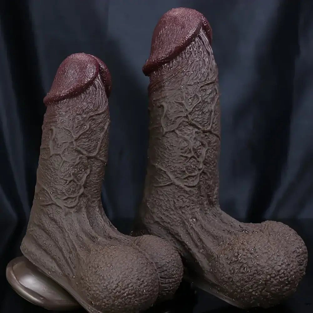 Ebony veined realistic anal dildo, photo 1