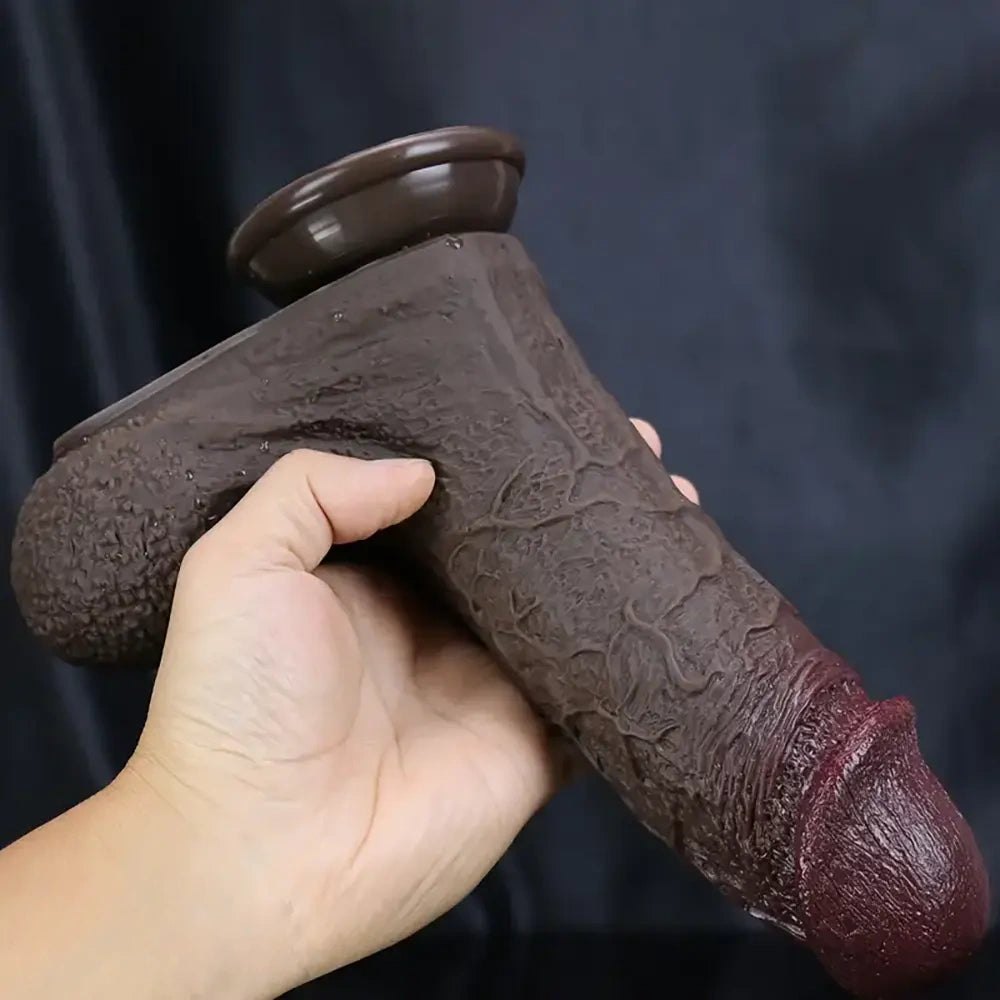 Ebony veined realistic anal dildo, photo 5