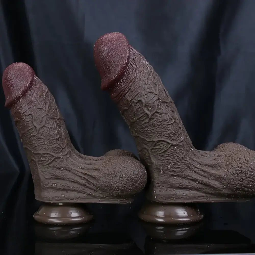 Ebony veined realistic anal dildo, photo 6