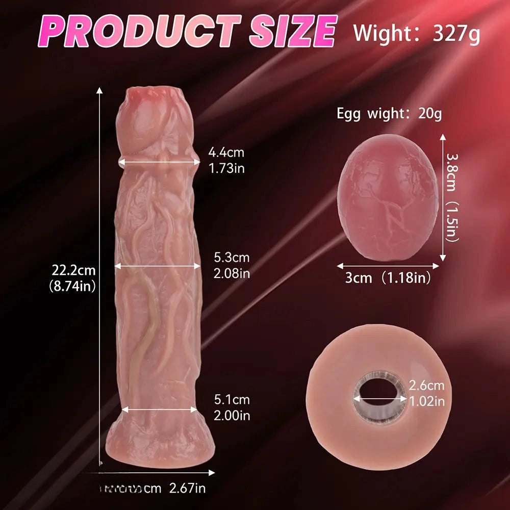 Flesh silicone egg laying fantasy dildo, photo 15