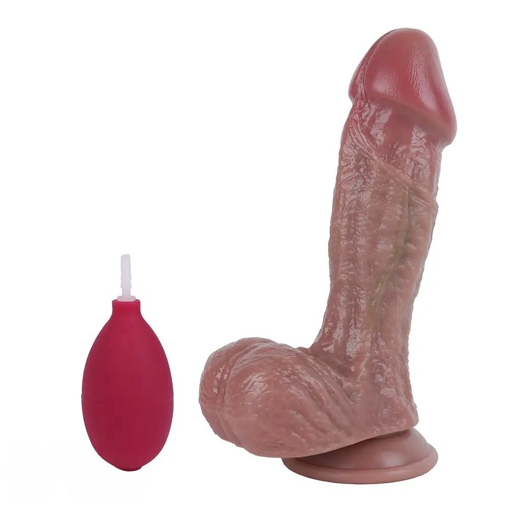 Flesh tone ejaculating dildo with pump kit, photo 12