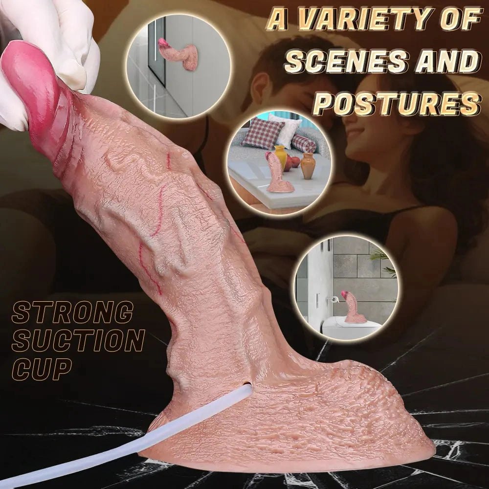 Flesh tone silicone suction cup dildo with realistic veins, photo 11