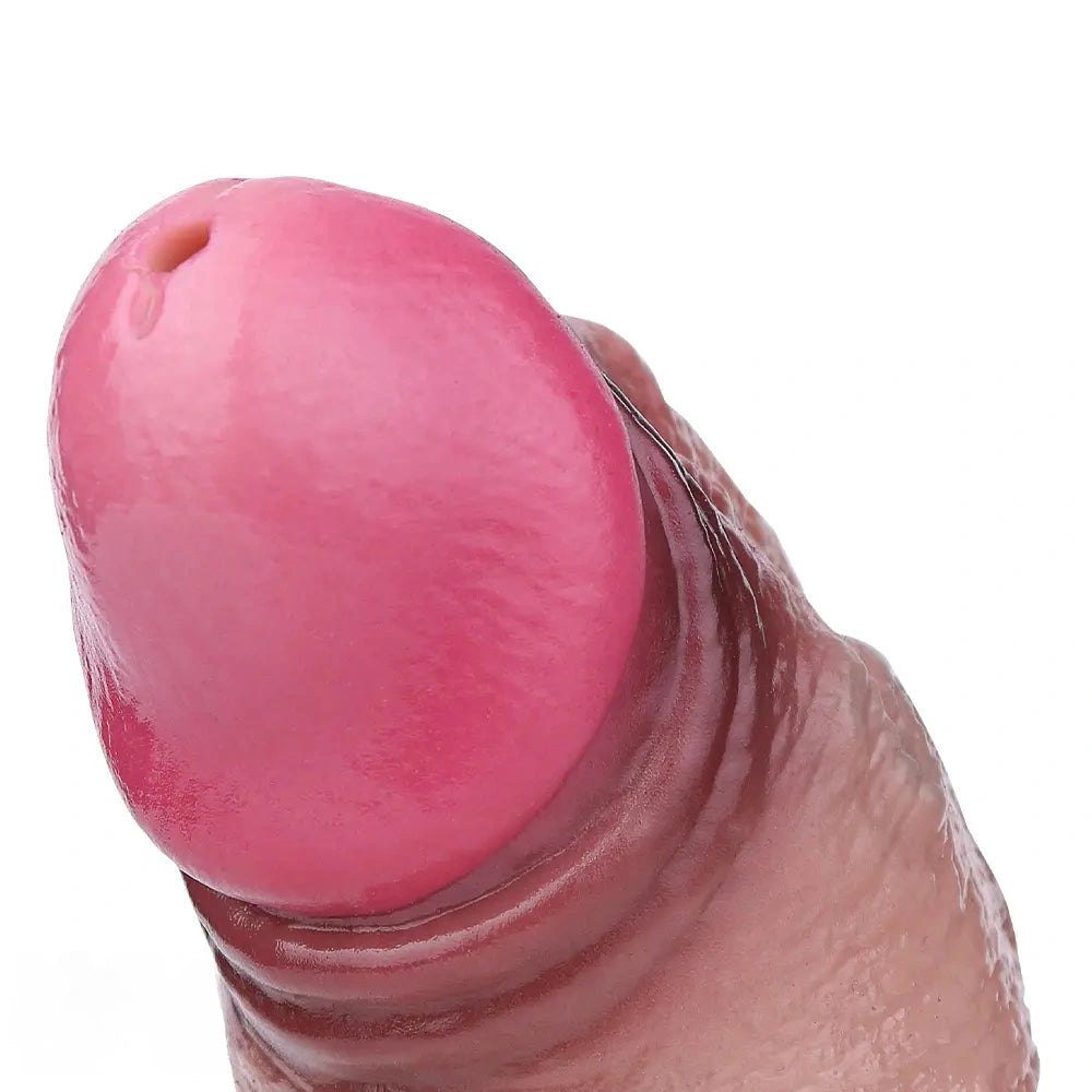 Flesh tone silicone suction cup dildo with realistic veins, photo 14