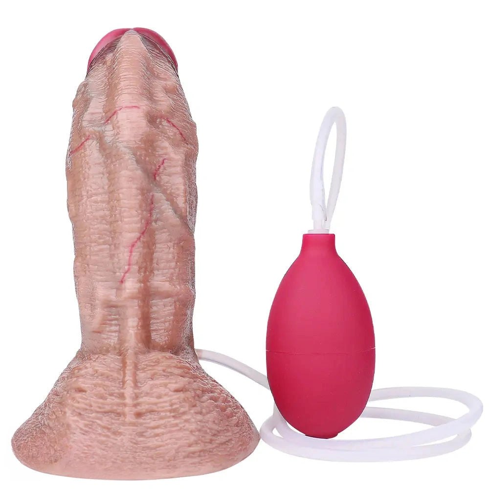 Flesh tone silicone suction cup dildo with realistic veins, photo 16