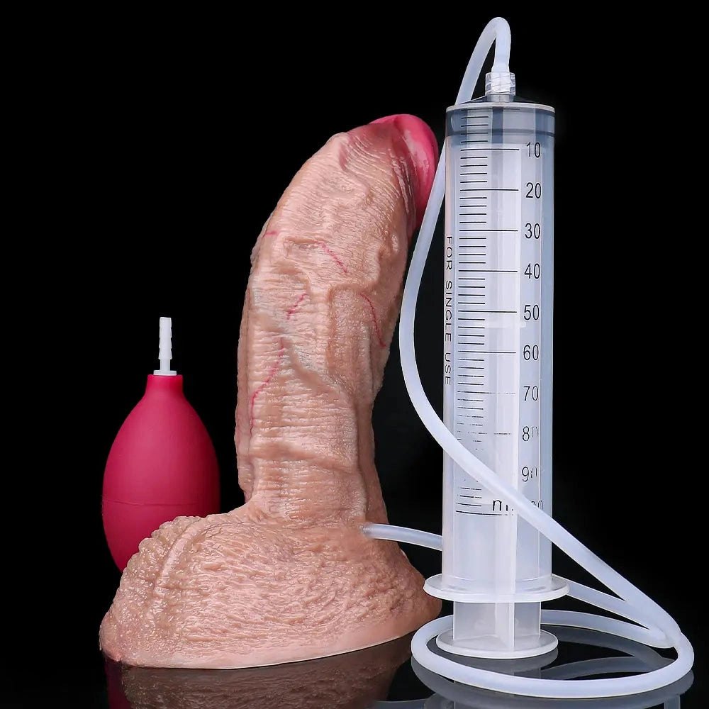 Flesh tone silicone suction cup dildo with realistic veins, photo 17