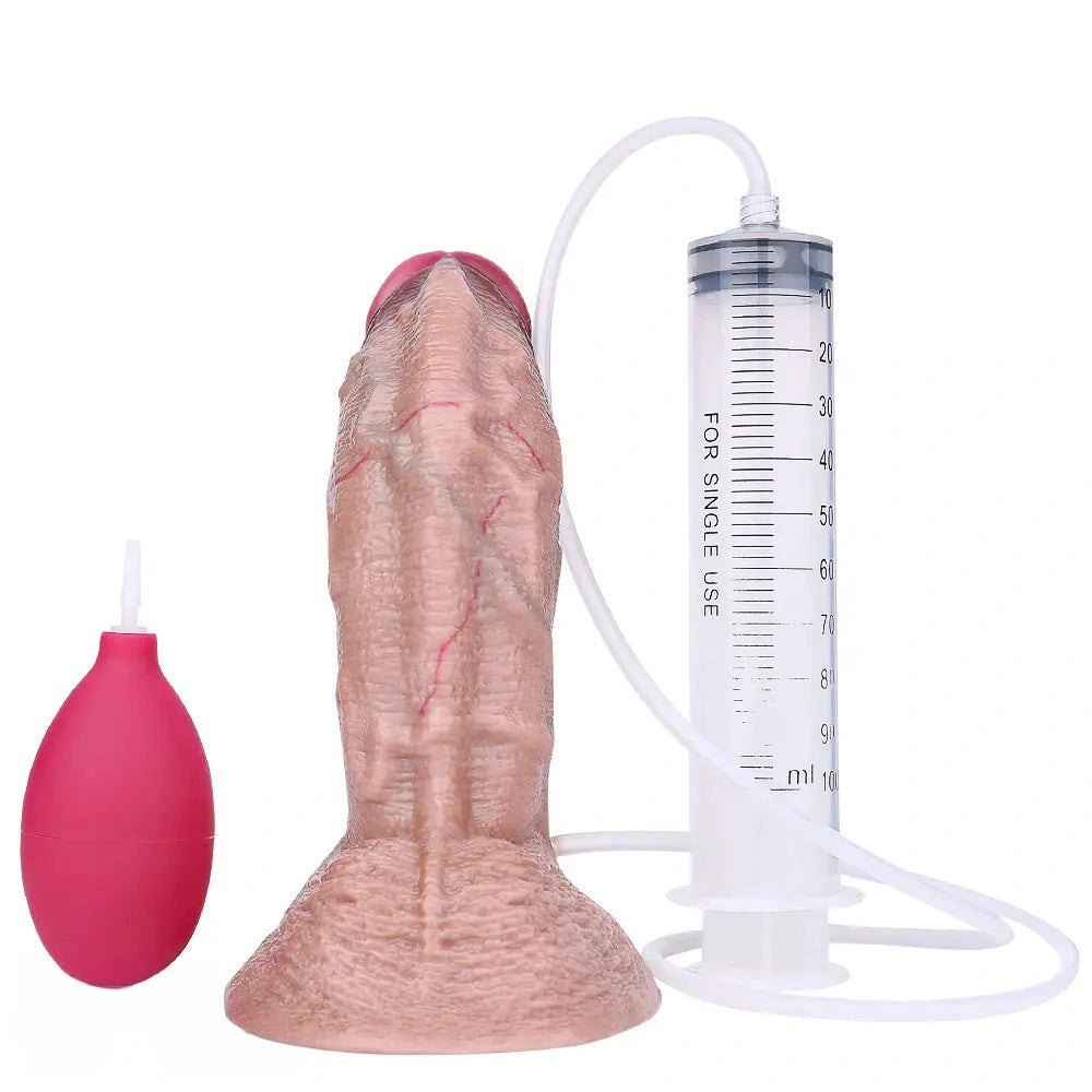 Flesh tone silicone suction cup dildo with realistic veins, photo 2