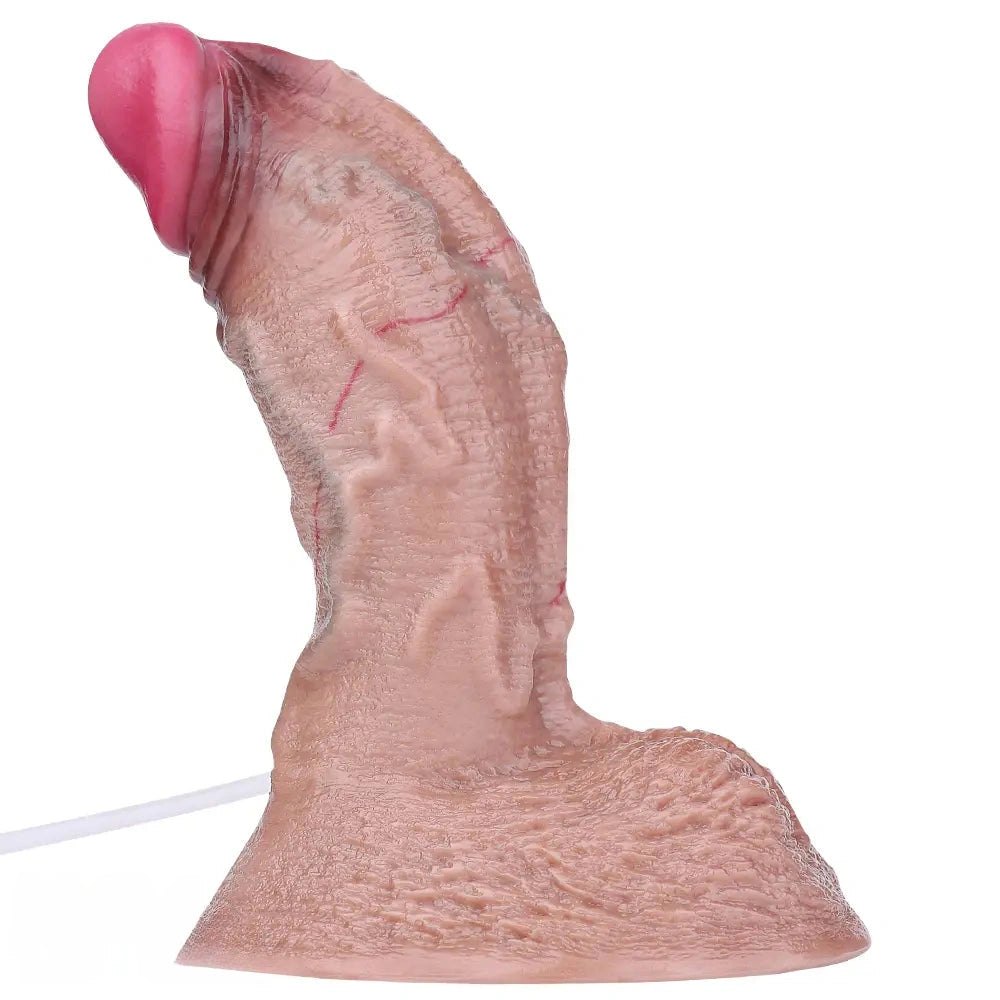 Flesh tone silicone suction cup dildo with realistic veins, photo 5