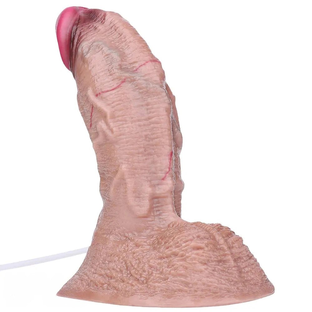 Flesh tone silicone suction cup dildo with realistic veins, photo 9