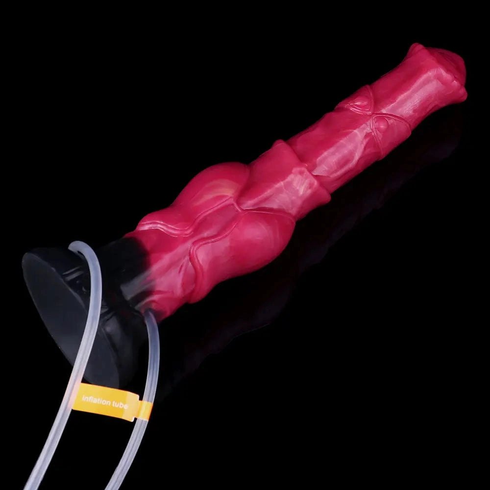 Red silicone horse shaped animal dildo, photo 15
