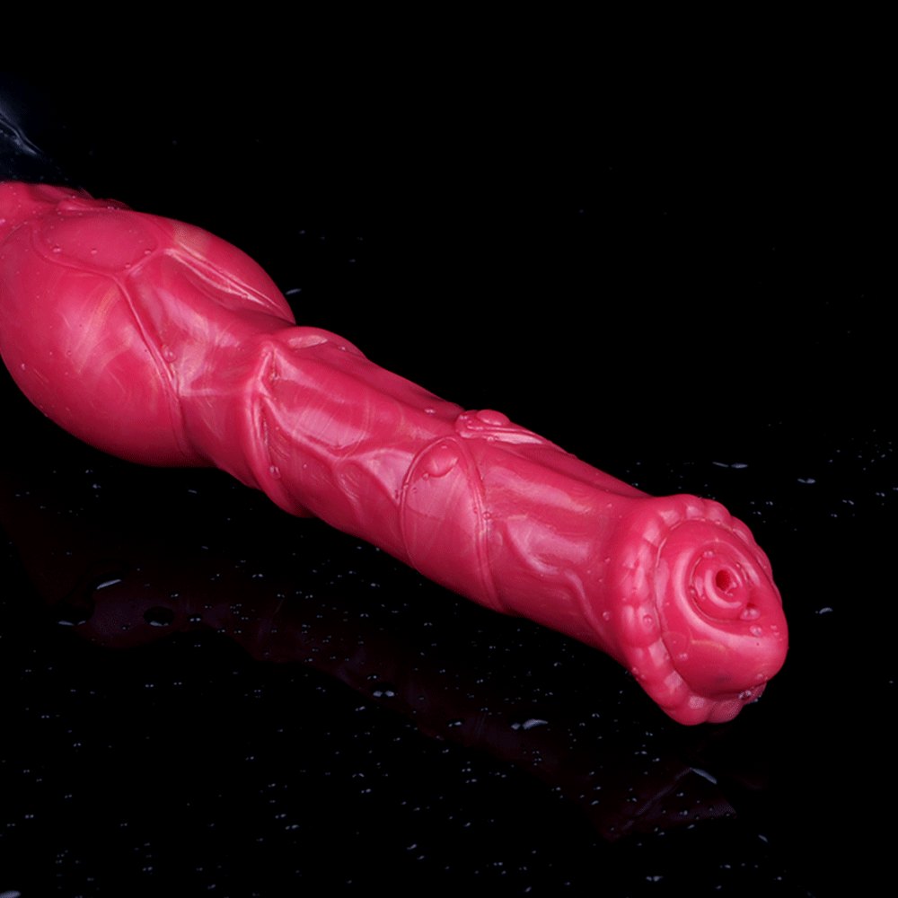 Red silicone horse shaped animal dildo, photo 3