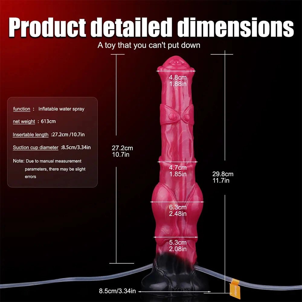 Red silicone horse shaped animal dildo, photo 5