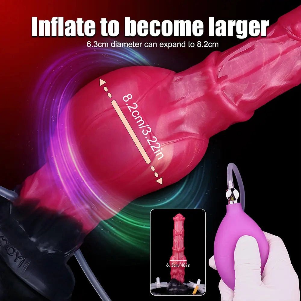 Red silicone horse shaped animal dildo, photo 6
