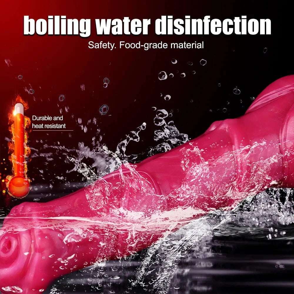Red silicone horse shaped animal dildo, photo 9