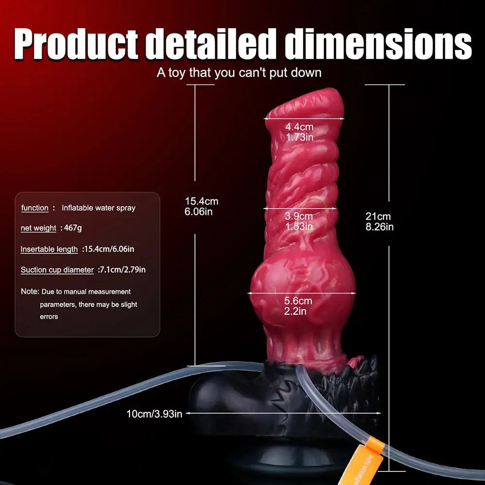 Red knotted silicone animal dildo, photo 11
