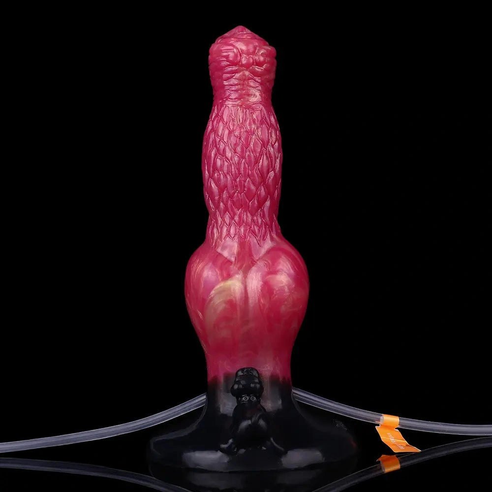 Red ejaculating knot fantasy dildo, photo 12