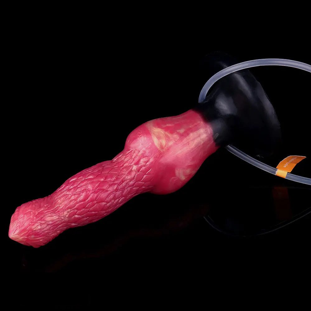 Red ejaculating knot fantasy dildo, photo 13