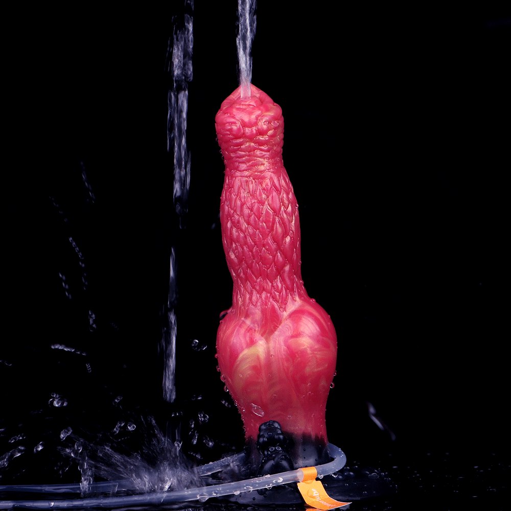 Red ejaculating knot fantasy dildo, photo 2